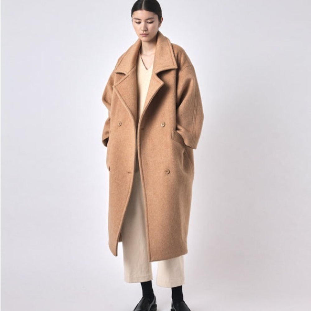 7115 by Szeki Oversized Wool Coat XS in Light Camel